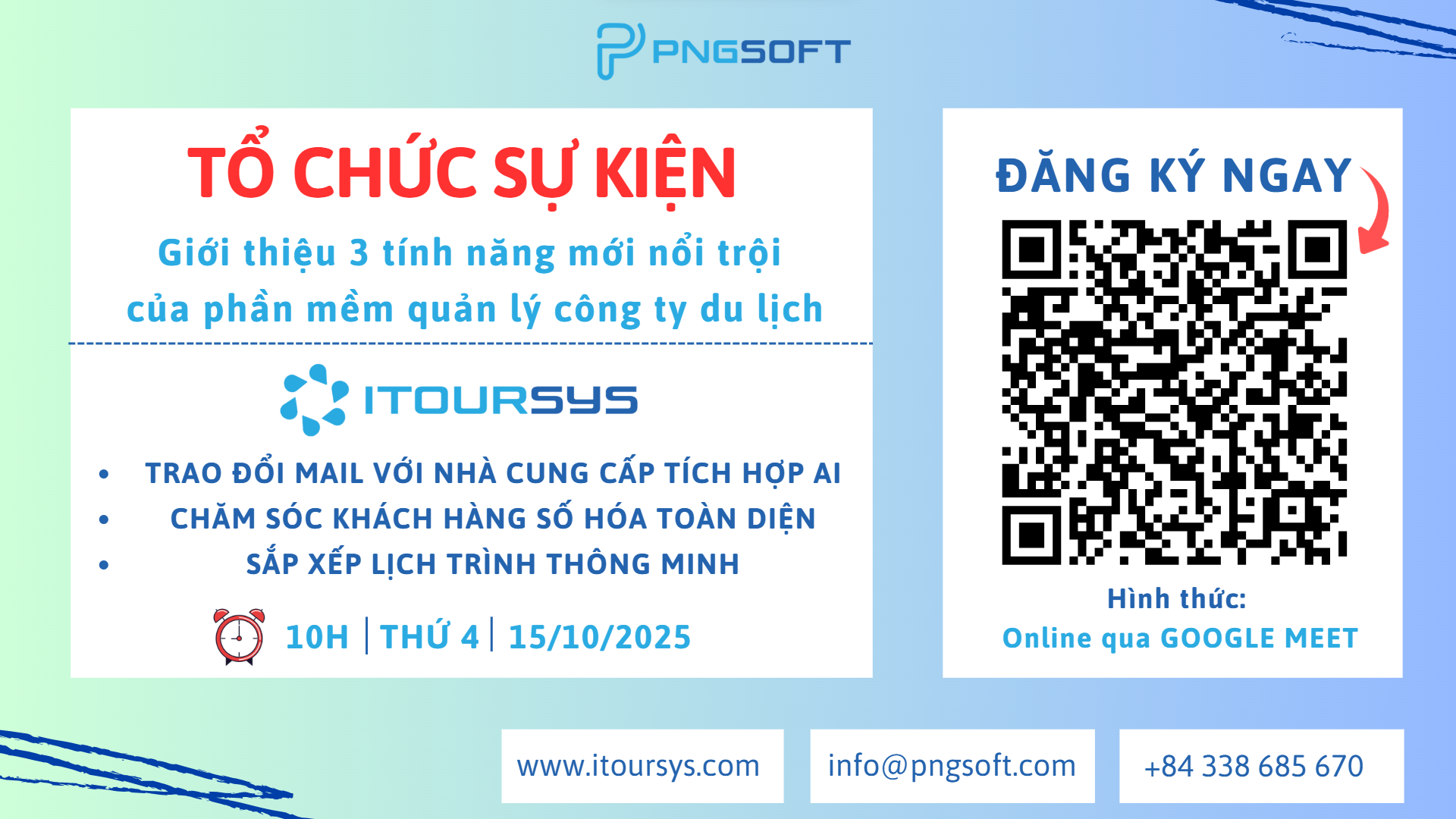 THÁNG 10 NÀY - PNGSOFT RA MẮT 3 TÍNH NĂNG MỚI CỦA PHẦN MỀM ITOURSYS